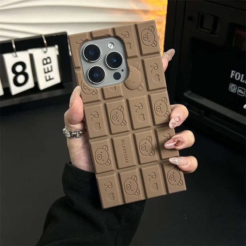 Funny 3D Rilakkuma Bear Soft Silicone Phone Case For iPhone
