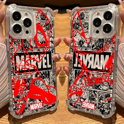 Marvel Spiderman Ironman Avengers Clear Case For iPhone