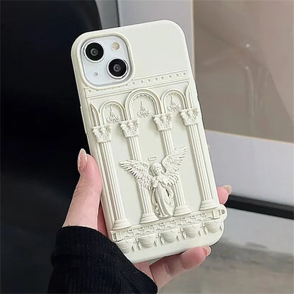 Retro Artwork 3D Angel Statue Phone Case