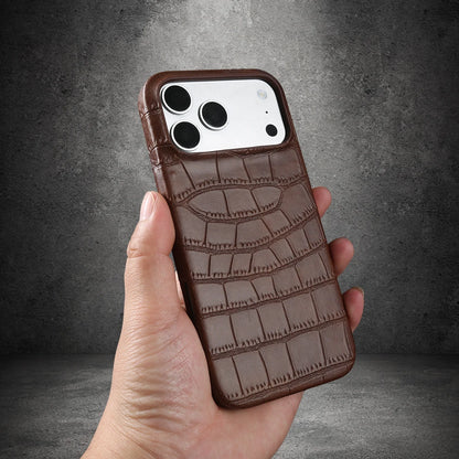Premium Crocodile Leather Case For iPhone Back Cover