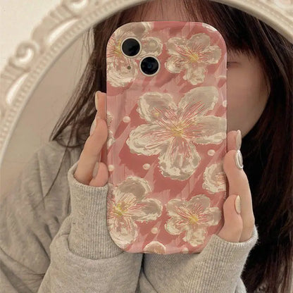 Retro Oil Painting Daisy Flowers Phone Case For iPhone