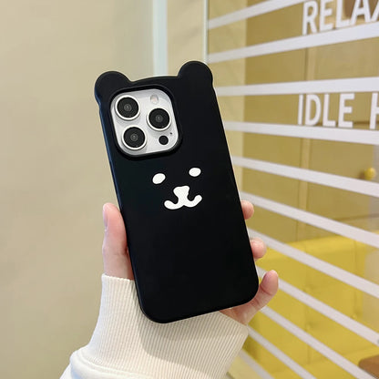 Funny 3D Cartoon Nagano Bear Phone Case Soft Silicone Cover For iPhone