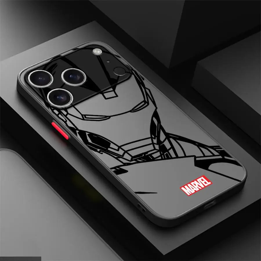 Marvel Iron Man Spiderman Back Phone Cover Case For iPhone
