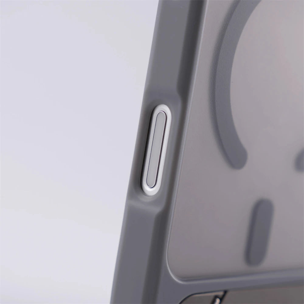 Matte Translucent MagSafe iPhone Case, Metal Holder Bumper