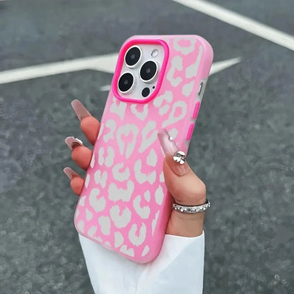 Small Fresh Pink Heart Jelly Color Phone Case For iPhone