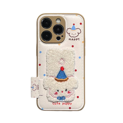 Cartoon Cute Towel Embroidered Dog Phone Case
