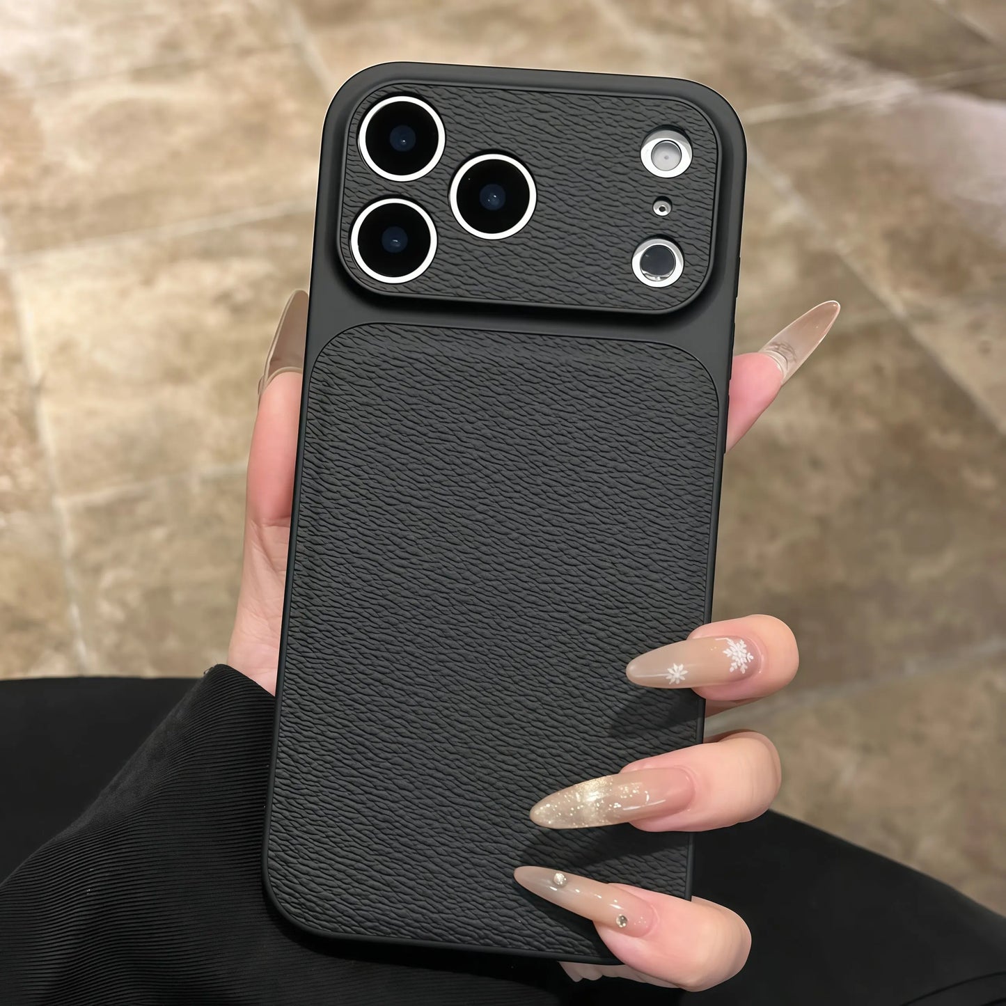 Business Lychee Leather Case For iPhone