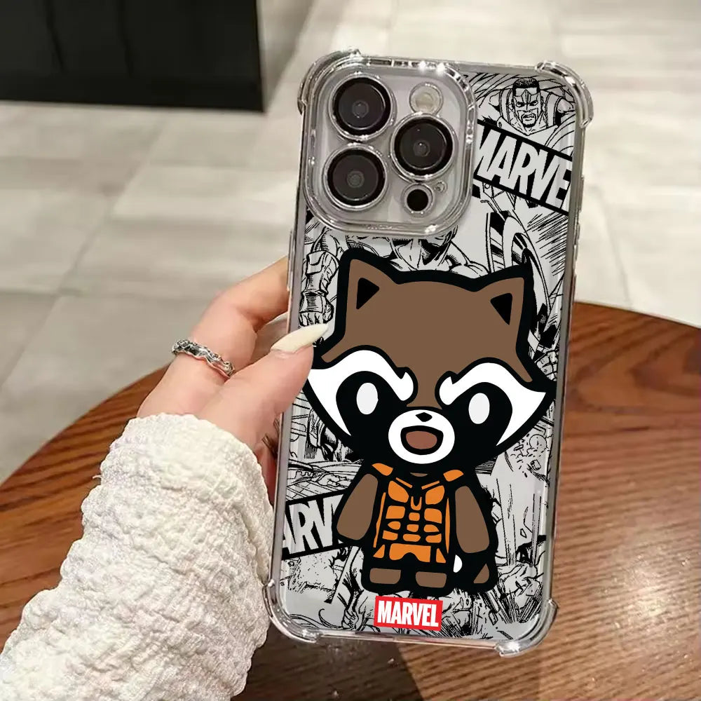 Marvel Groot Rocket Raccoon Cute Shockproof Case For iPhone