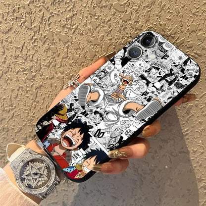 One Piece Luffy Adventure King Black Soft Phone Cover Case For iPhone