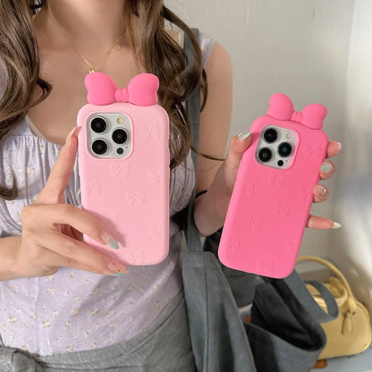 Cute 3D Bow Tie Soft Silicone Phone Case