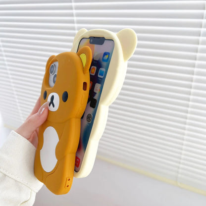 Rilakkuma Bear Silicone Soft Cover Case For iPhone