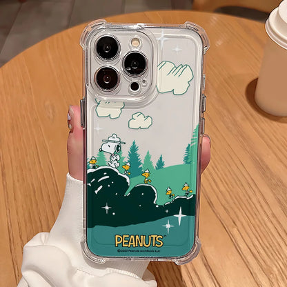 Snoopy Four Corner Anti Fall Airbag Shell Case For iPhone