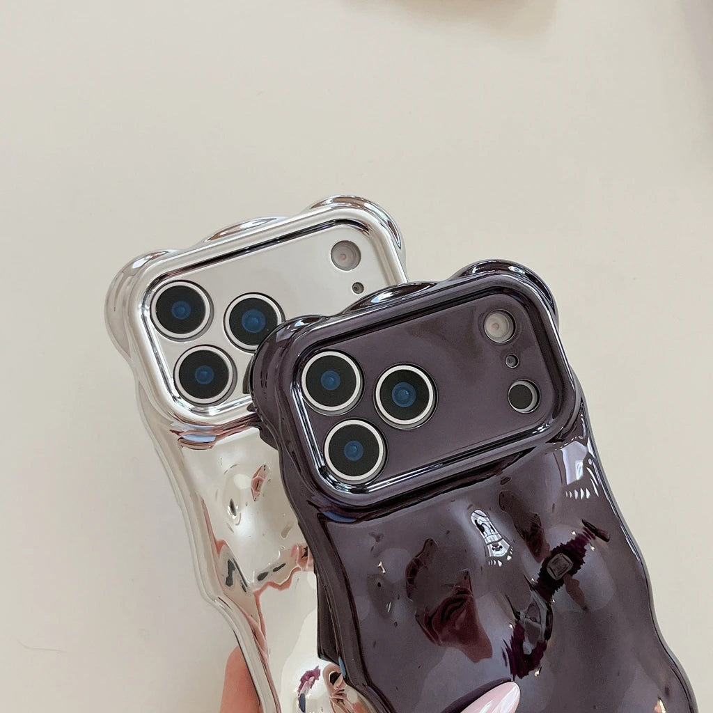 Stylish Solid Color Wave Bubble Phone Case For iPhone