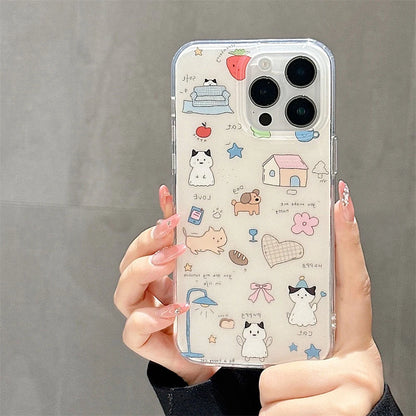 Cute Cartoon Cat Phone Case For iPhone