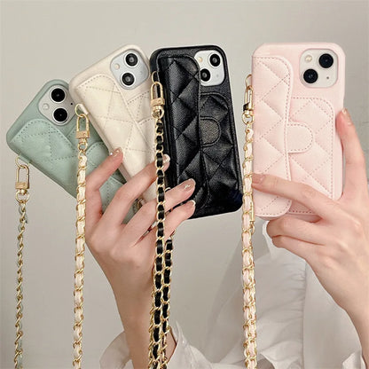 PU Leather Crossbody Lanyard Wallet With Card Holder Phone Case For iPhone Shockproof Cover