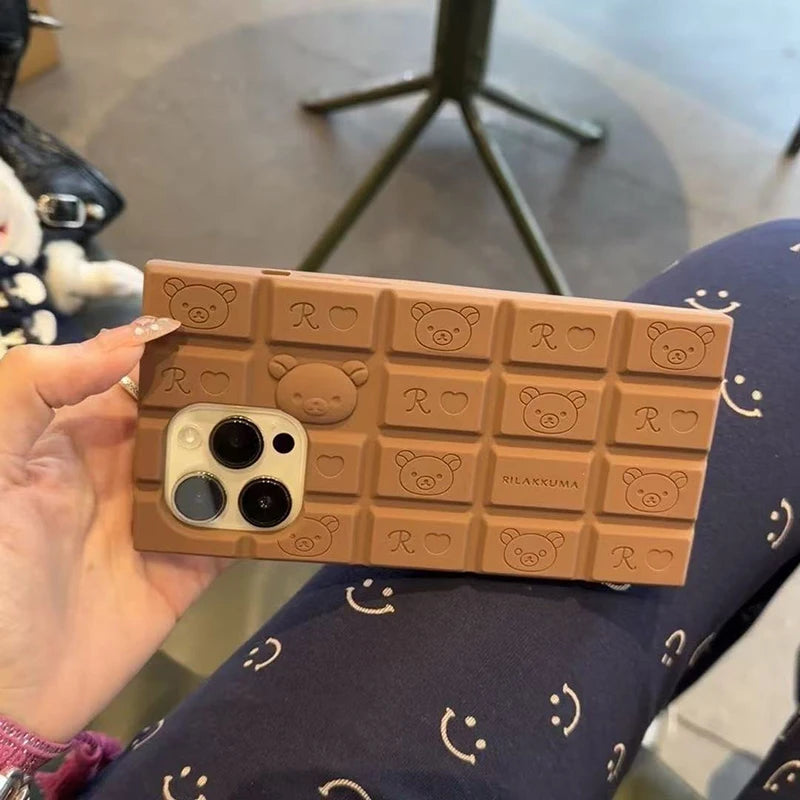 Funny 3D Rilakkuma Bear Soft Silicone Phone Case For iPhone