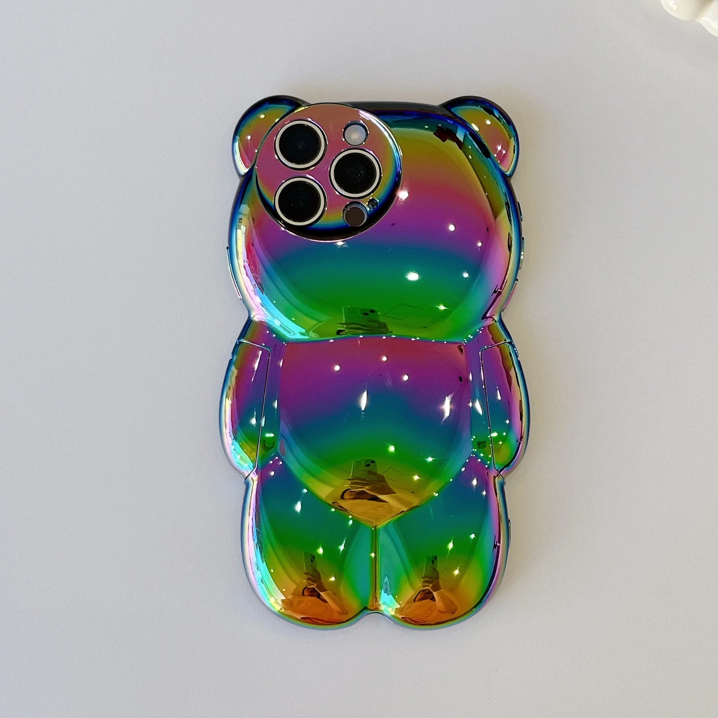 INS Cute 3D Gradient Electroplated Bear Phone Case Suitable For iPhone