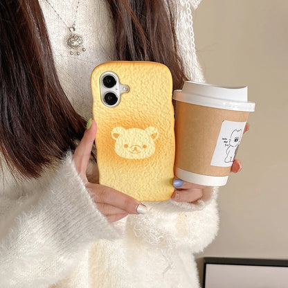 Kawaii Bread Rilakkuma Bear Soft Silicone Cover Phone Case For iPhone