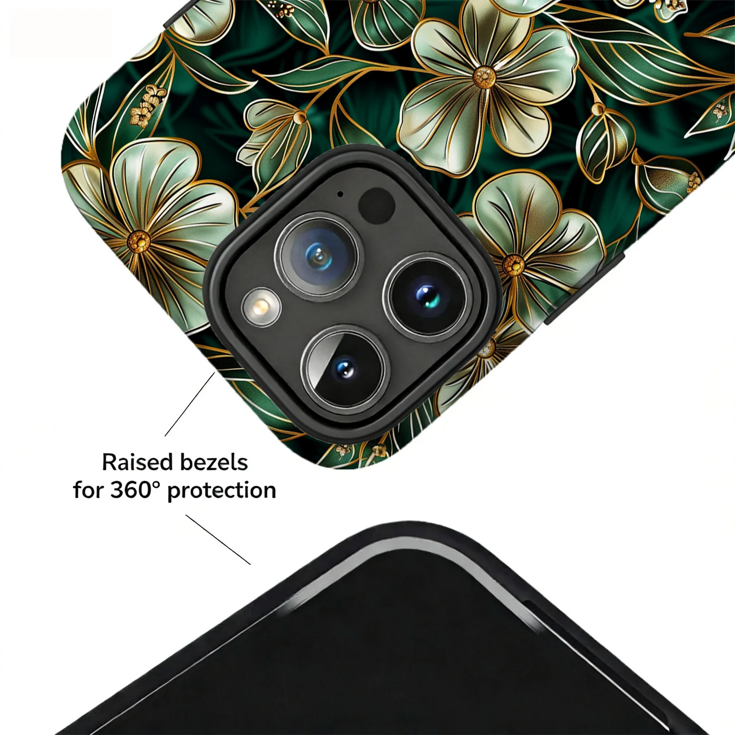 Luxury Botanical Magnetic Phone Case Compatible With iPhone Double Layer Protective Cover