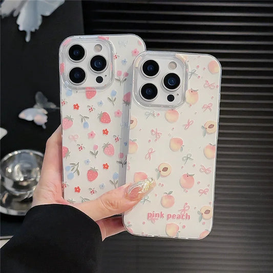 Cute Bow Knot Strawberry Tulip Compatible Phone Case