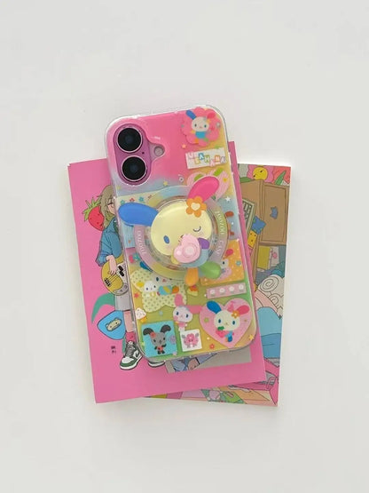 Rainbow Rabbit Dopamine Bunny Art Phone Case