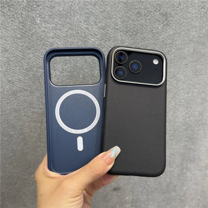 Luxury PU Leather Magnetic MagSafe Case for iPhone – Camera & Lens Protection