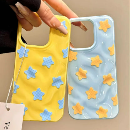 Korean Ins Meteorite Lattice Star Phone Case For iPhone Lovely Bracelet Silione Cover