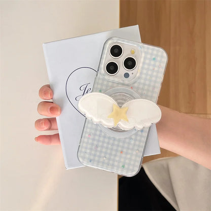 Fashion Plaid Pattern Magnetic Phone Case