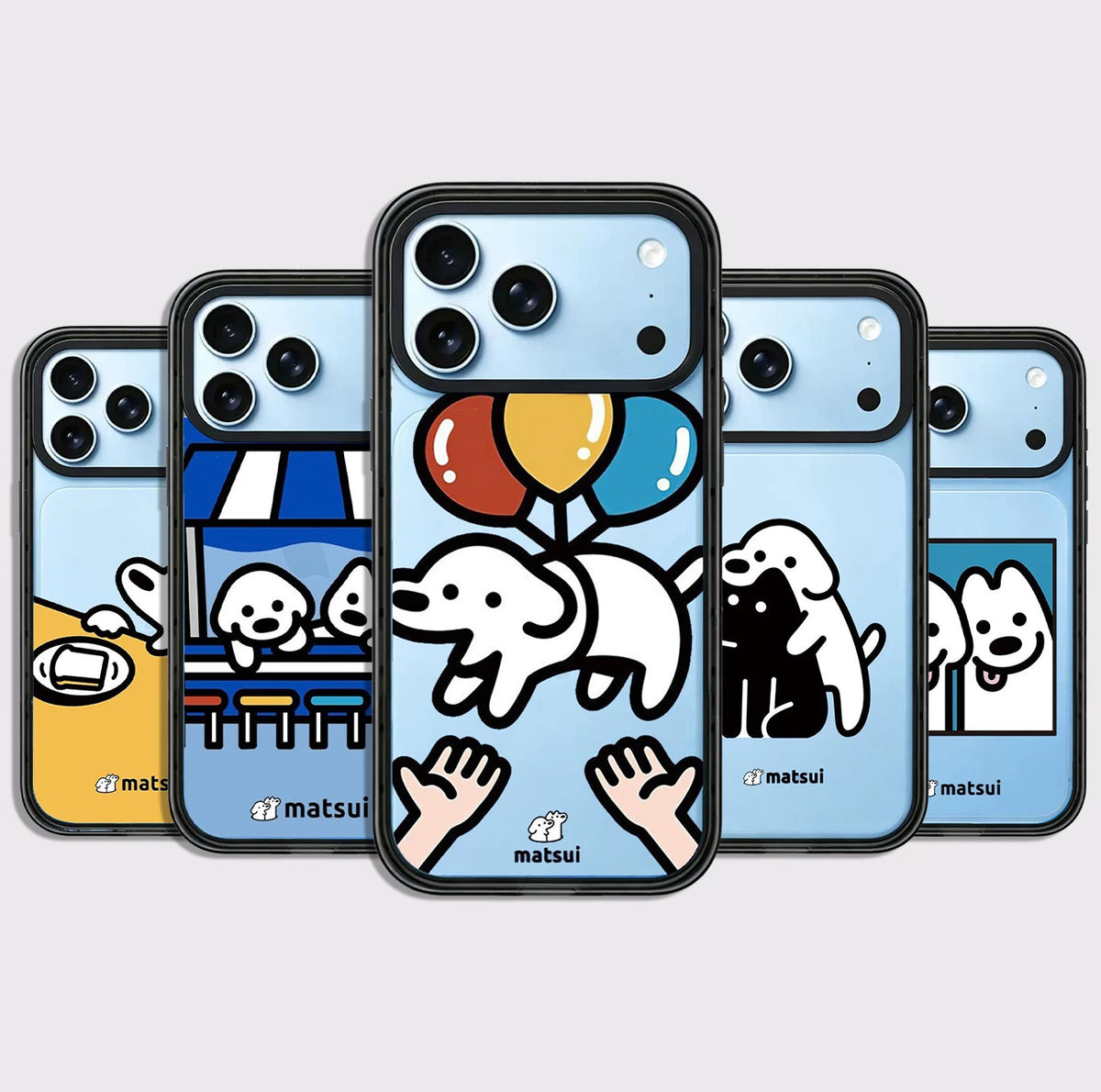 Cartoon Sailboat Companion Dog Impact Black Border Magnetic Phone Case Cover For iPhone