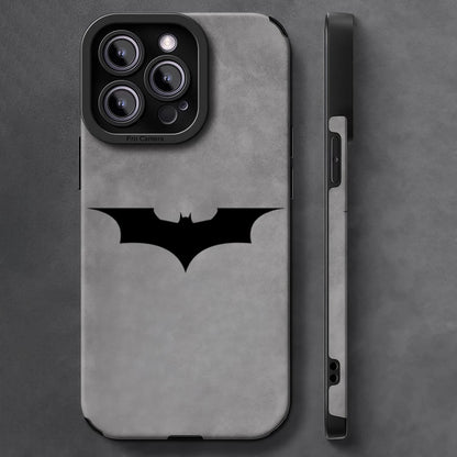 Luxury Leather Lambskin Shockproof Phone Case For iPhone Black Batman Classic