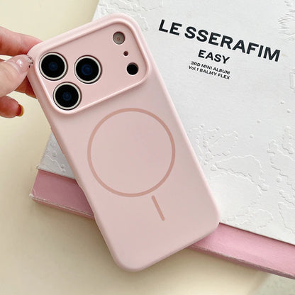 For Magsafe Magnetic Wireless Charging Solid Color Silicone Phone Case For iPhone