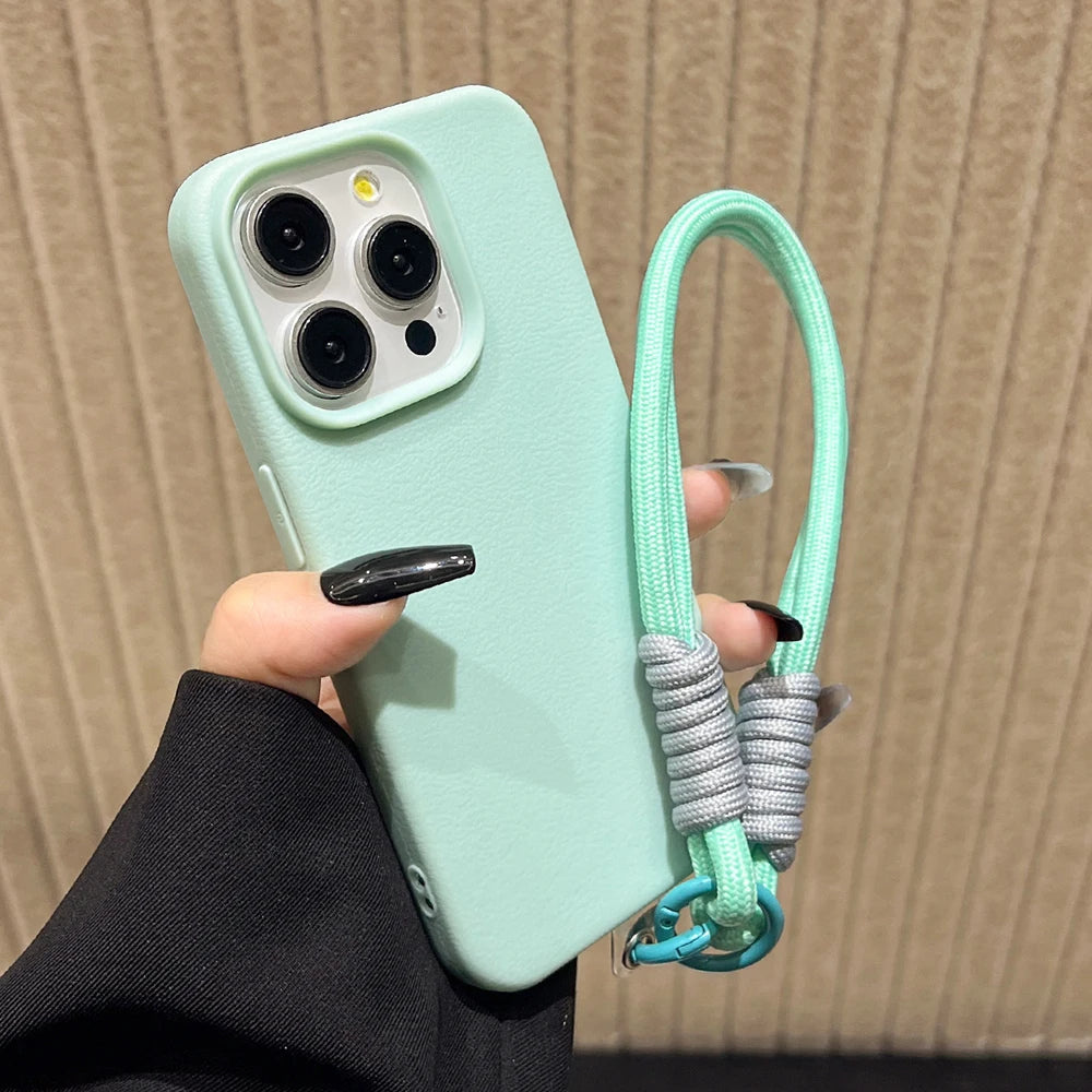 Lanyard Strap Rope Silicone Phone Case For iPhone