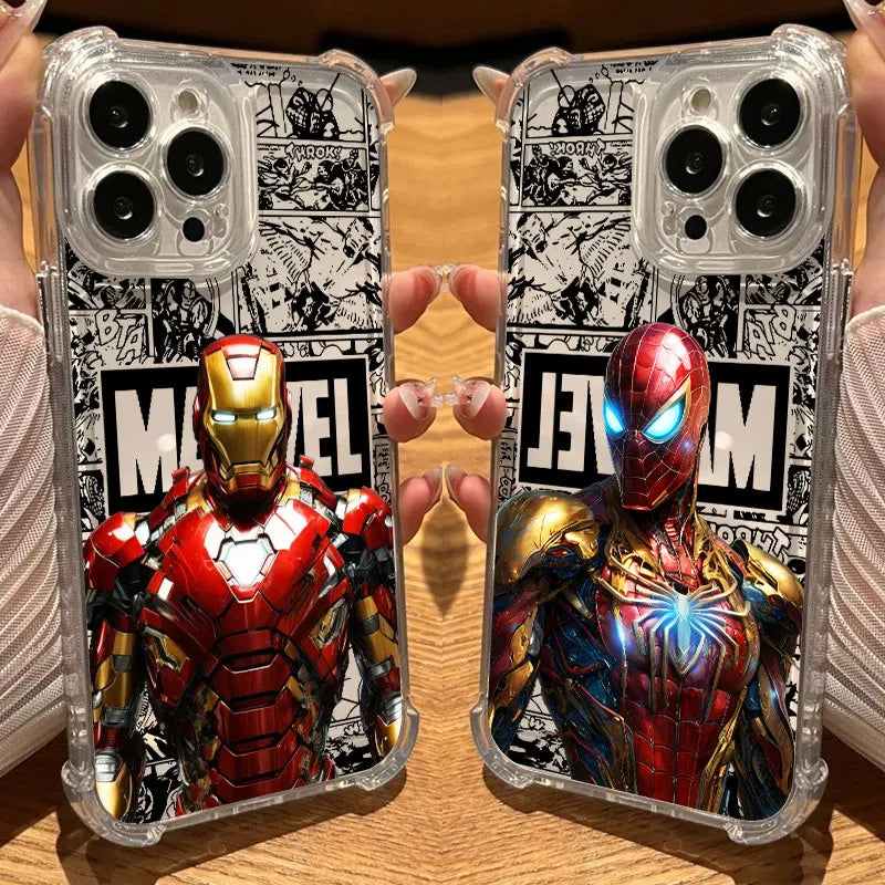 Marvel Spiderman Ironman Comic Clear Case For iPhone