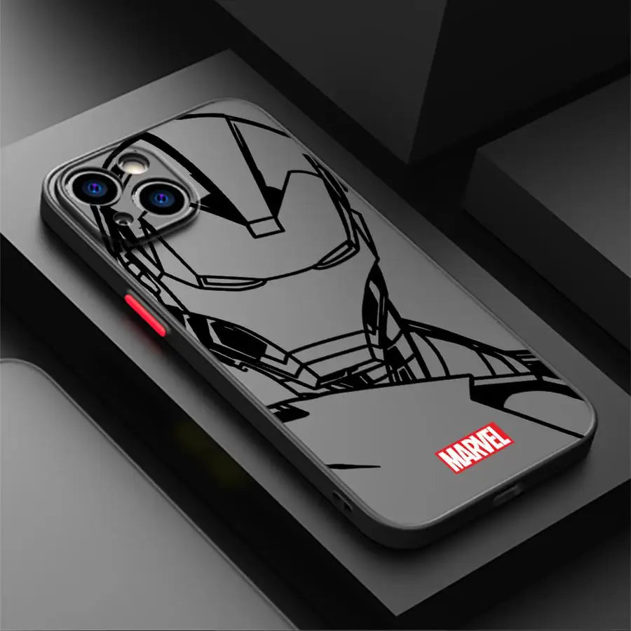 Marvel Iron Man Spiderman Back Phone Cover Case For iPhone