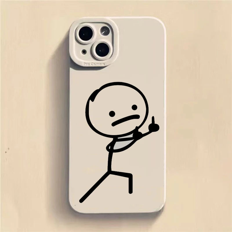 Cute Cartoon Matte Silicone Phone Case For iPhone