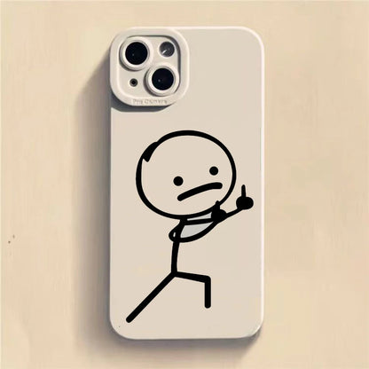Cute Cartoon Matte Silicone Phone Case For iPhone
