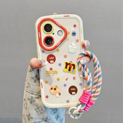 Cartoon 3d Bubble Full Set Anti Drop Strap Phone Case