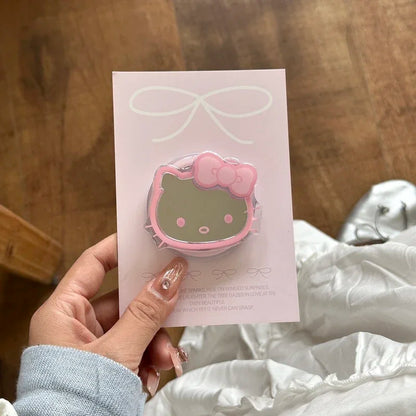 Cute Sanrio Hello Kitty Magnetic Magsafe Wireless Charge Phone Case For iPhone Mirror Grip Holder Cover