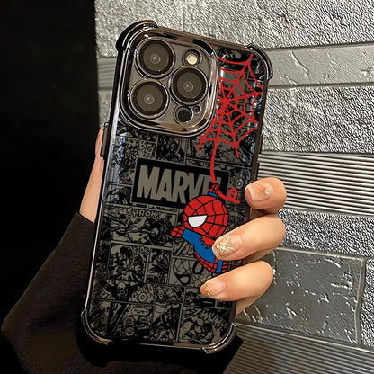 Clear Marvel Spiderman Phone Case For iPhone – Cartoon Design