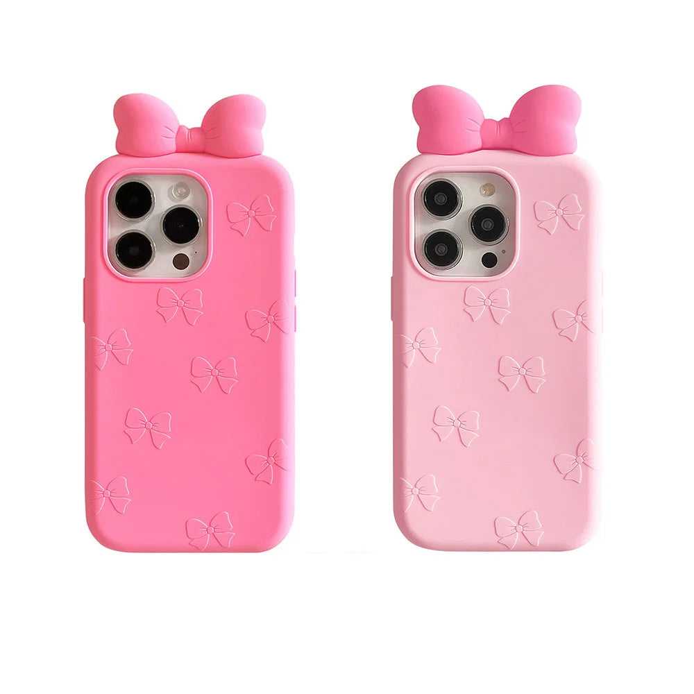 Cute 3D Cartoon Bowknot Phone Case For iPhone
