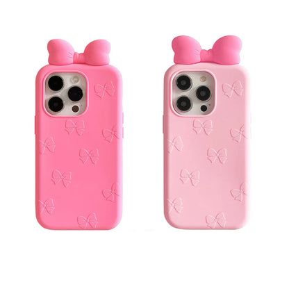Cute 3D Cartoon Bowknot Phone Case For iPhone