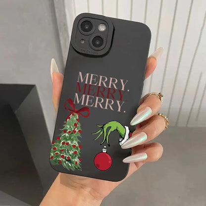 Christmas Tree Pattern Soft Phone Case For iPhone Shockproof Bumper Cover