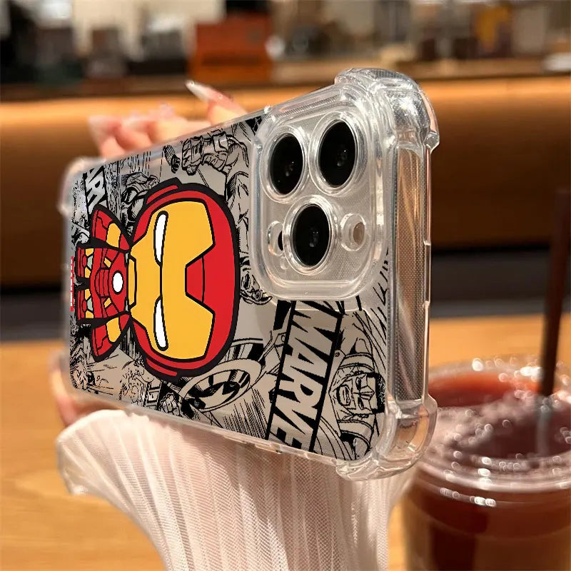 Marvel Ironman Deadpool Clear Case For iPhone