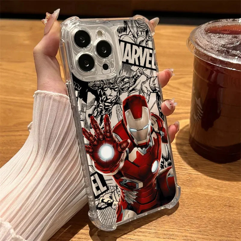 Marvel Hero Iron Man Clear Case For iPhone Shockproof Phone Cover