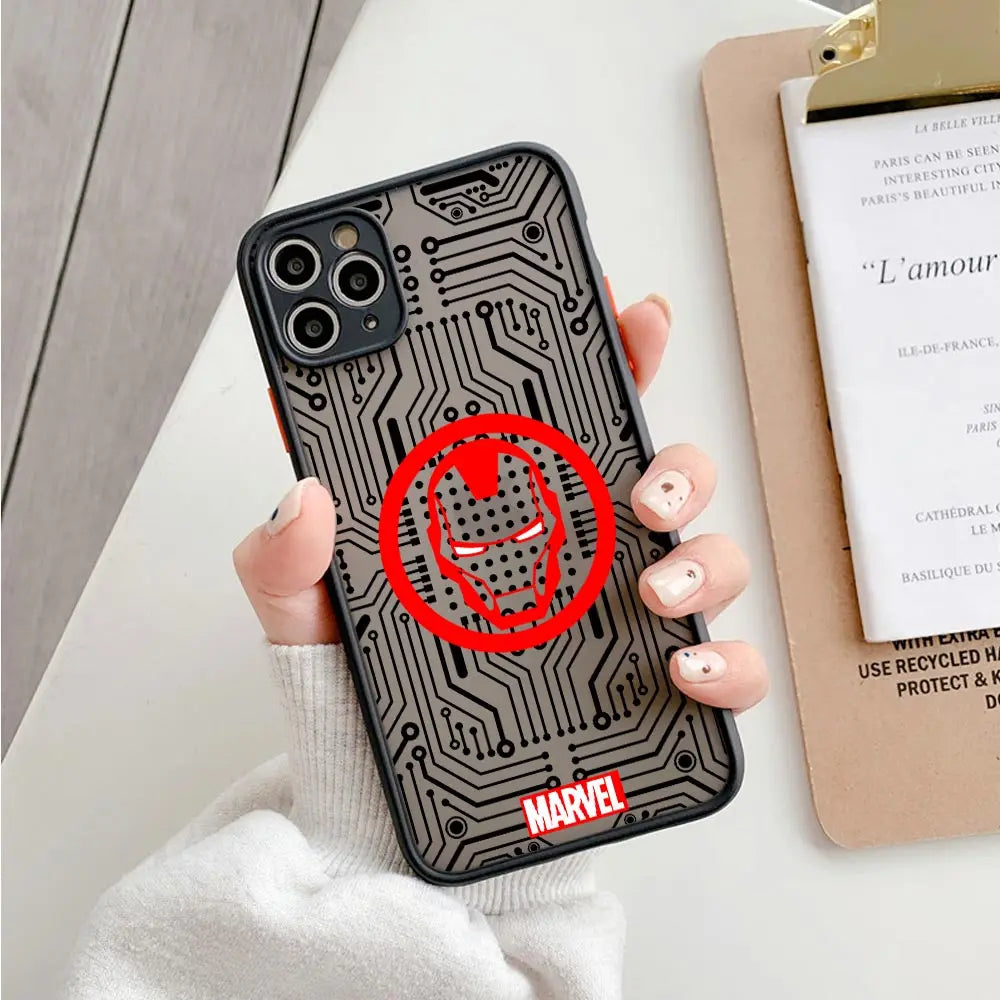 Marvel Avengers Logo Matte Translucent Case For iPhone