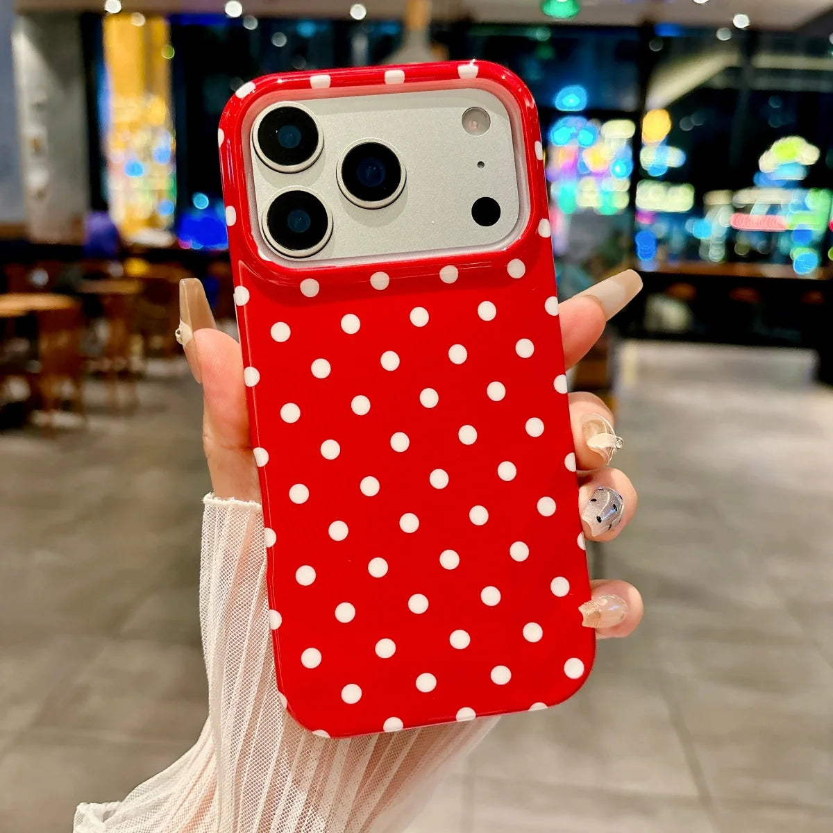 Korea Colorful Polka Dot Pattern Phone Case For iPhone Circular Wave Point Shockproof Bumper Cover