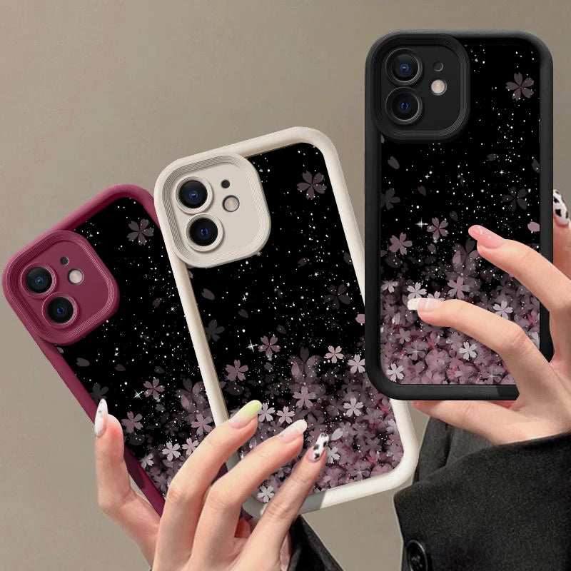Gradient Cherry Blossom Phone Case for iPhone Soft Cover