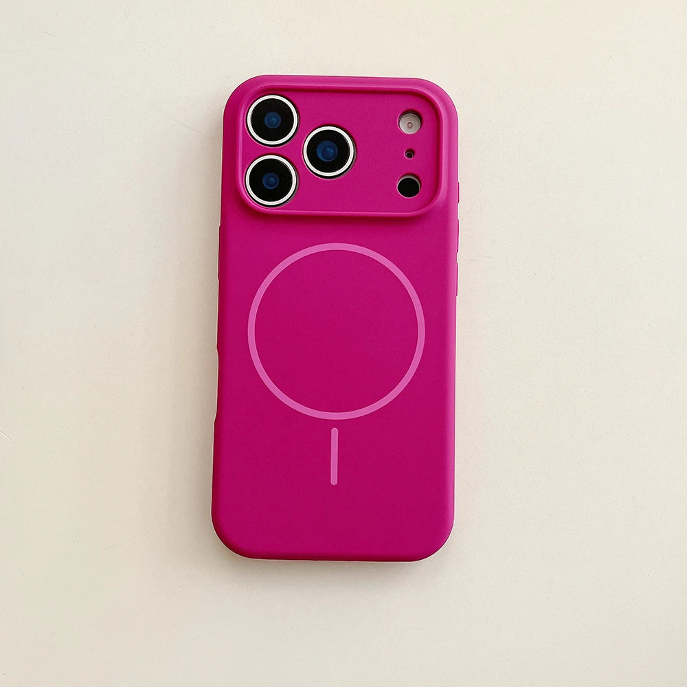 MagSafe Magnetic Silicone iPhone Case with Lens Protection