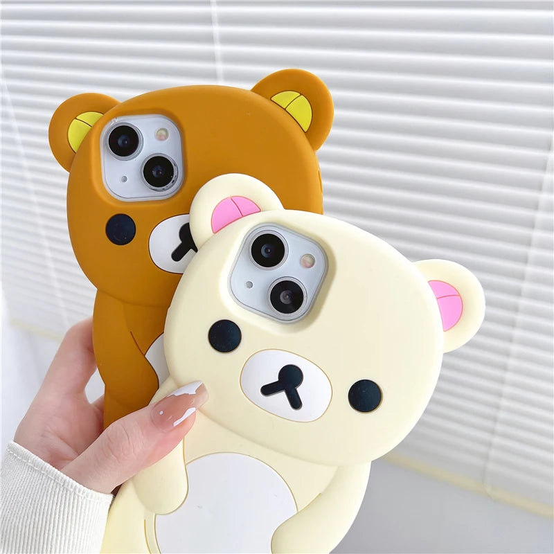 Rilakkuma Bear Silicone Soft Cover Case For iPhone