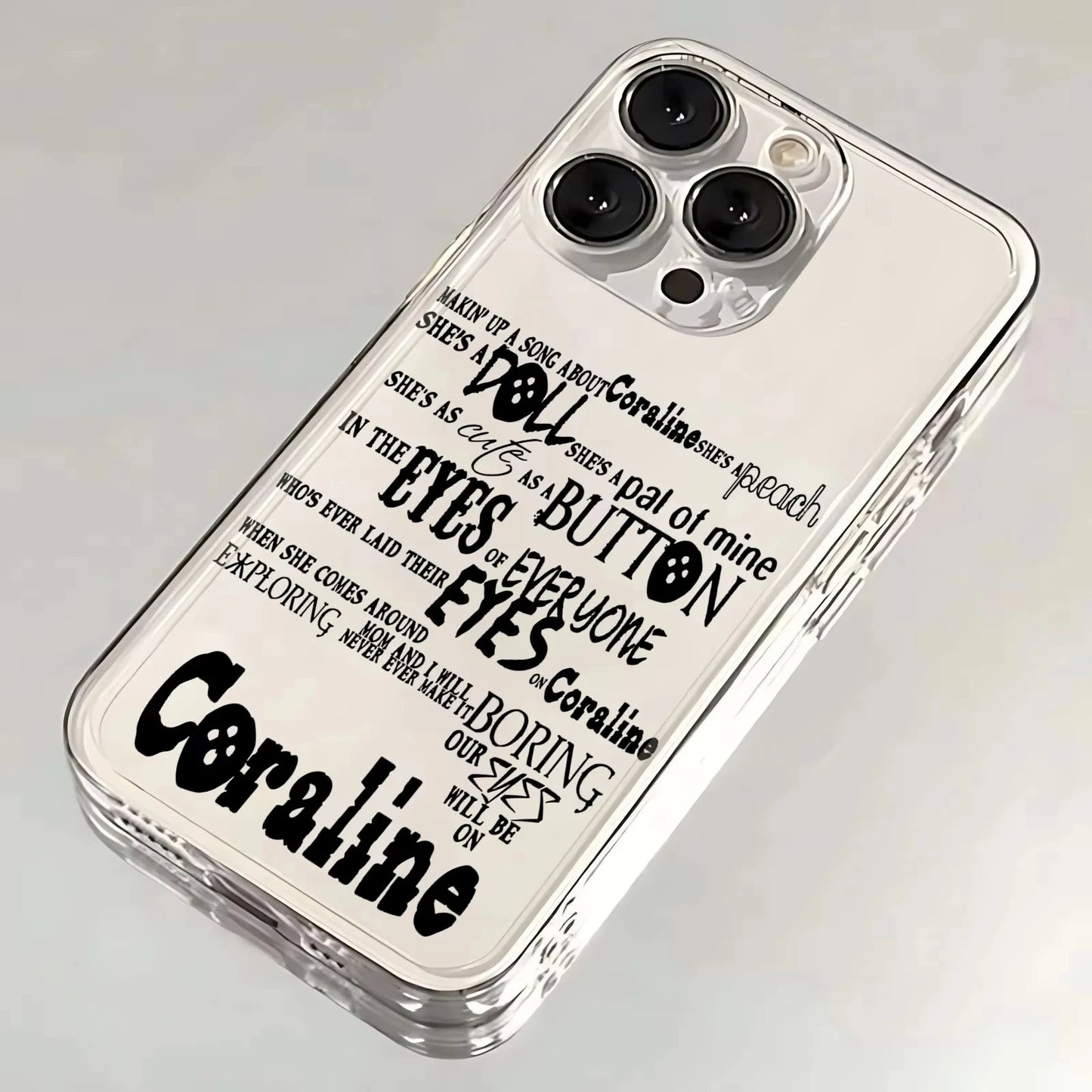 Coraline Soft Clear Phone Case For iPhone
